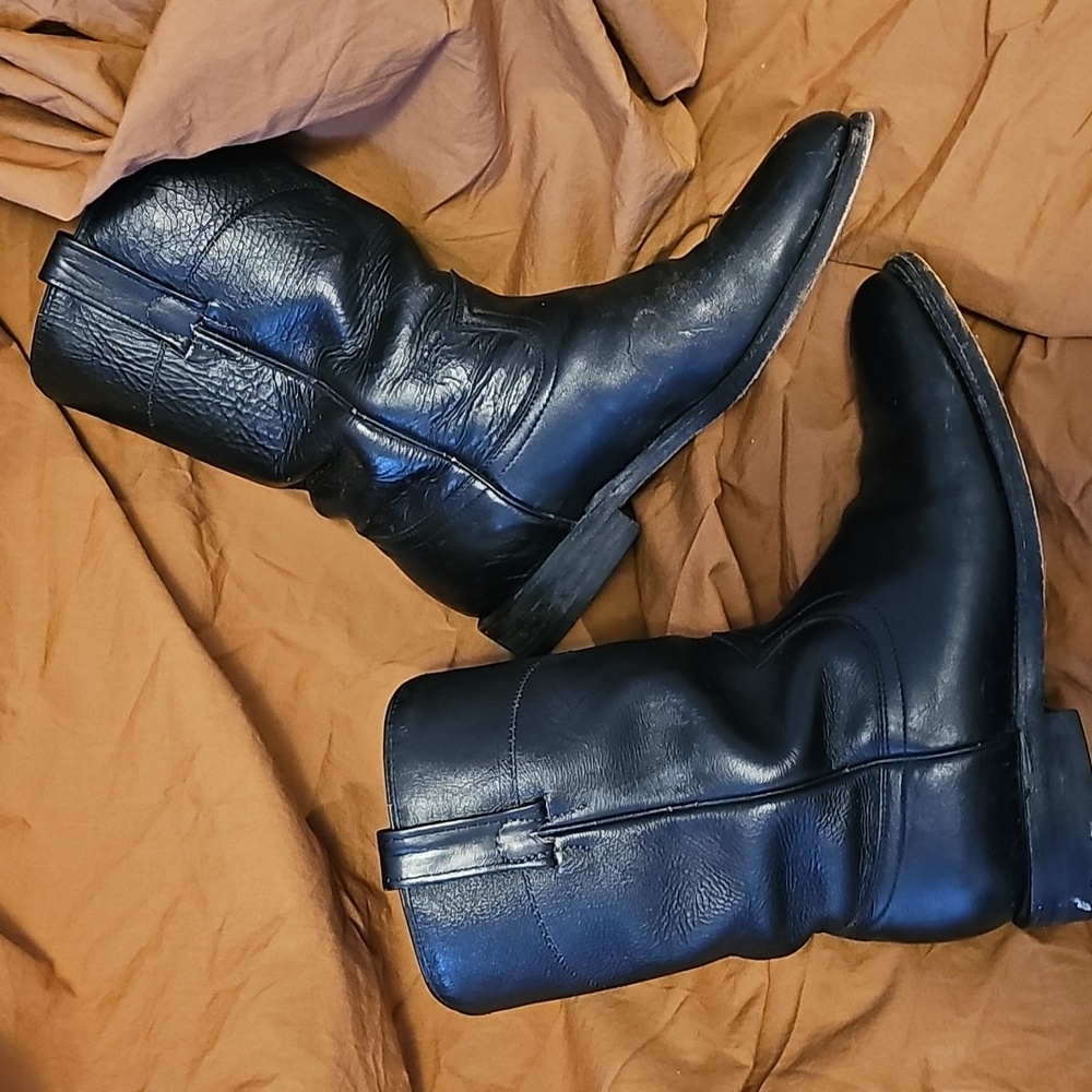Cowtown Boots Black Calf Round Toe Roper 2806